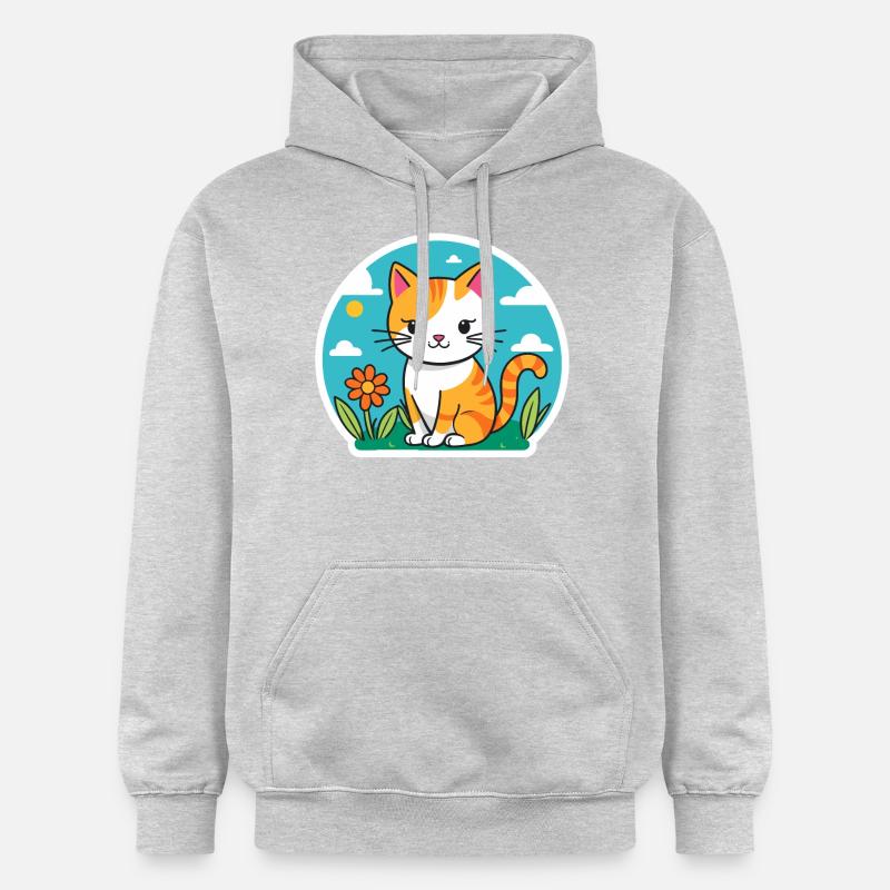 chaton mignon - Sweat à capuche Softstyle® Gildan Unisexe - gris clair chiné