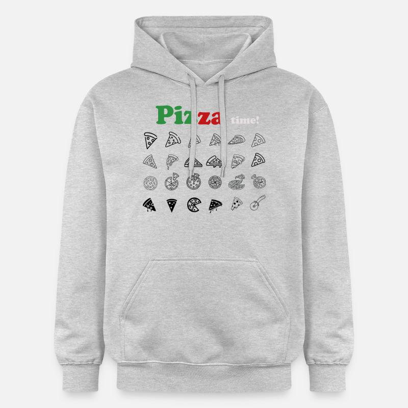 C’est l’heure de la pizza ! - Sweat à capuche Softstyle® Gildan Unisexe - gris clair chiné