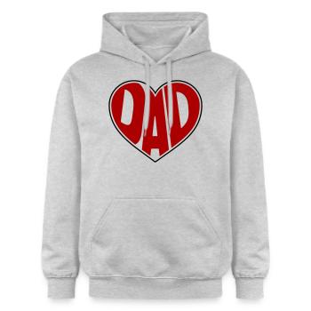 Dad Herz Papa Vatertag Vatertagsgeschenk - Gildan Unisex Softstyle® Midweight Hoodie - Hellgrau meliert - Vorne - Liana (172cm) & Jaron (178cm)