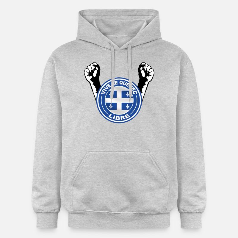 quebec libre - Sweat à capuche Softstyle® Gildan Unisexe - gris clair chiné