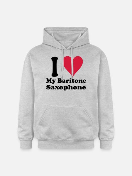 I Love Baritone Saxophone - Gildan Unisex Softstyle® Midweight Hoodie - light heather grey