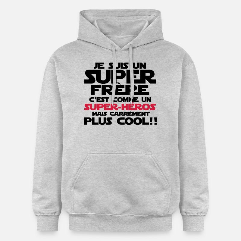 c'est comme un super-héroS(frère) - Sweat à capuche Softstyle® Gildan Unisexe - gris clair chiné