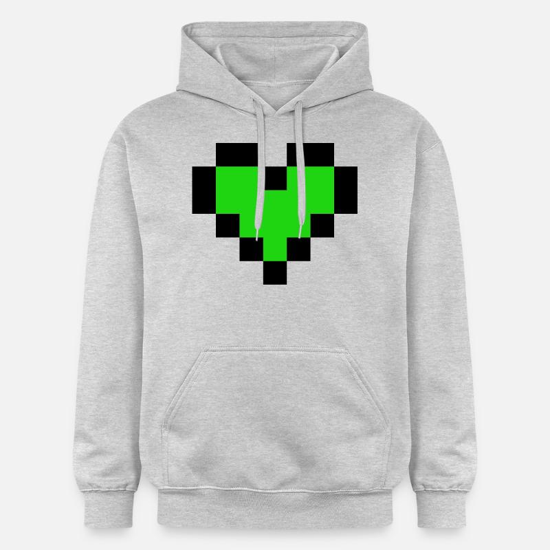 Coeur vert - Sweat à capuche Softstyle® Gildan Unisexe - gris clair chiné
