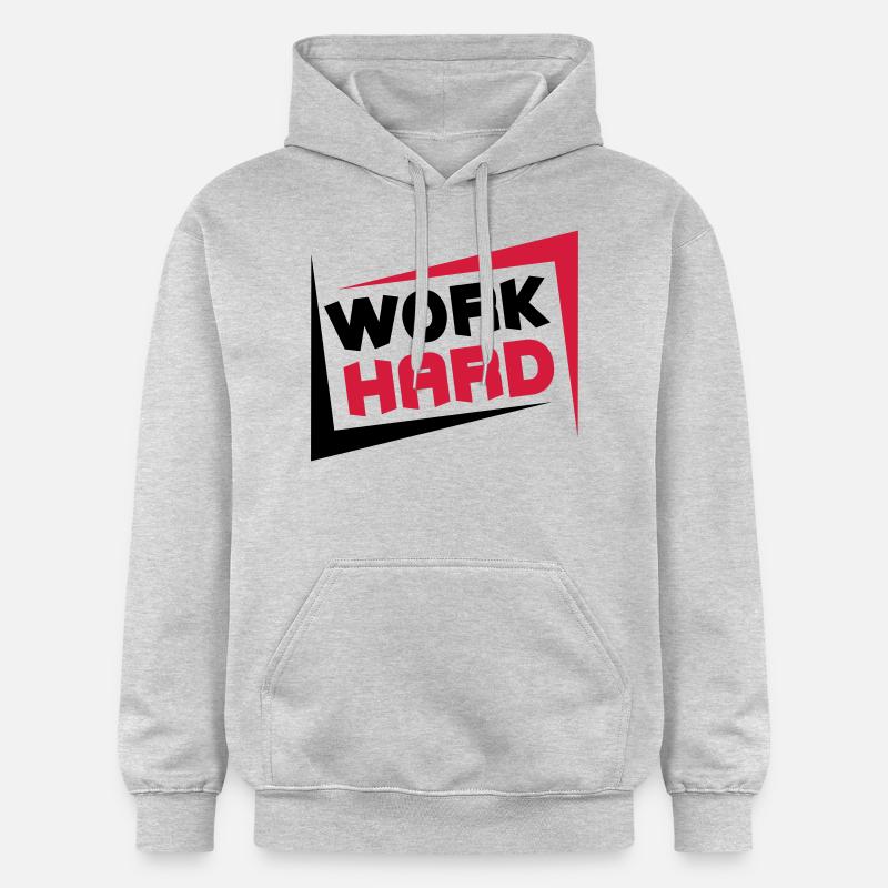 Work Hard - Sweat à capuche Softstyle® Gildan Unisexe - gris clair chiné