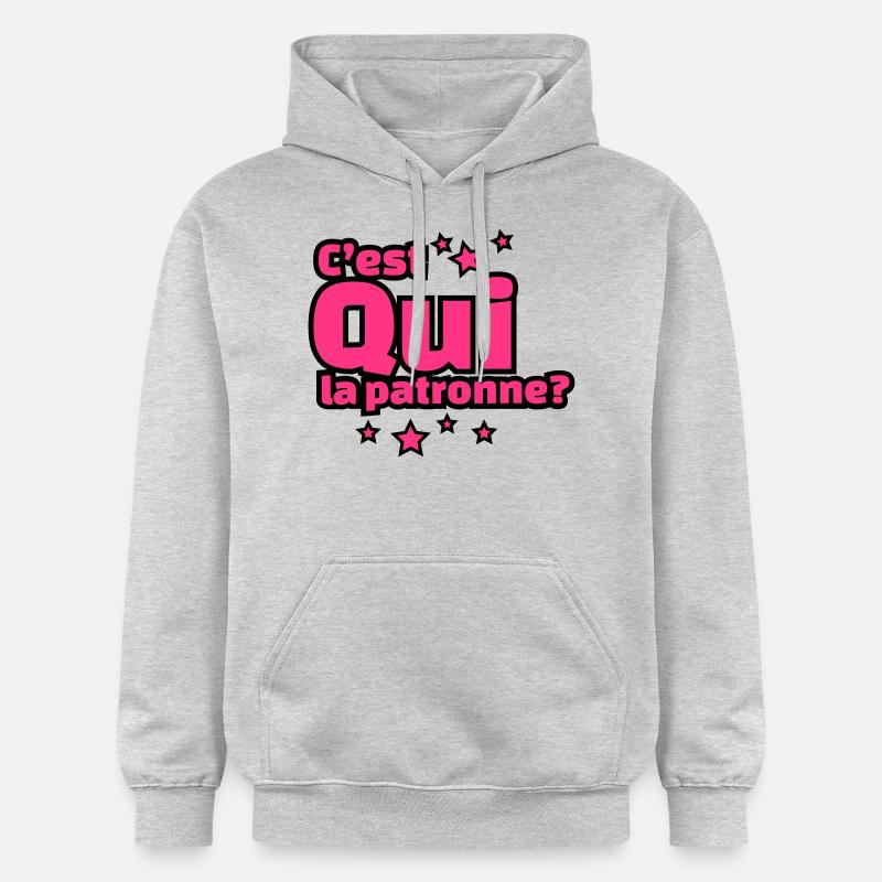 C'EST QUI LA PATRONNE? - Sweat à capuche Softstyle® Gildan Unisexe - gris clair chiné