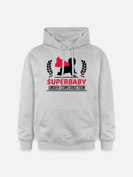 Superbaby under construction - Gildan Unisex Softstyle® Midweight Hoodie - light heather grey