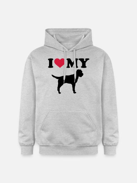 Border Terrier - Sweat à capuche Softstyle® Gildan Unisexe - gris clair chiné