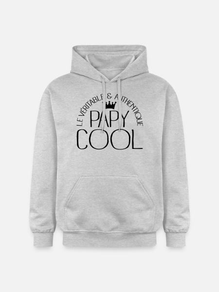 Papy Cool - Sweat à capuche Softstyle® Gildan Unisexe - gris clair chiné