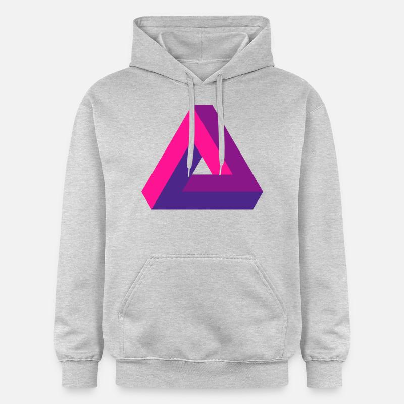 Perspective hallucinante : Impossible 3D Triangle - Sweat à capuche Softstyle® Gildan Unisexe - gris clair chiné