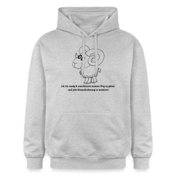 Sternzeichen Widder - Gildan Unisex Softstyle® Midweight Hoodie - Hellgrau meliert - Vorne - Liana (172cm) & Jaron (178cm)
