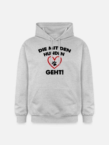 Who walks with the dogs - Gildan Unisex Softstyle® Midweight Hoodie - light heather grey