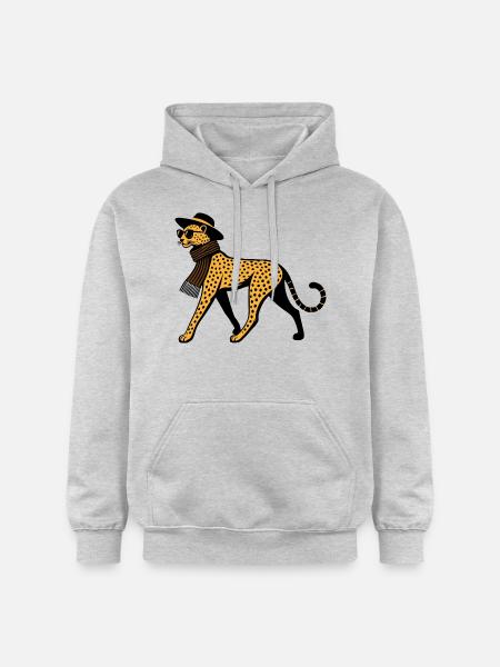 Leopard chic - Sweat à capuche Softstyle® Gildan Unisexe - gris clair chiné