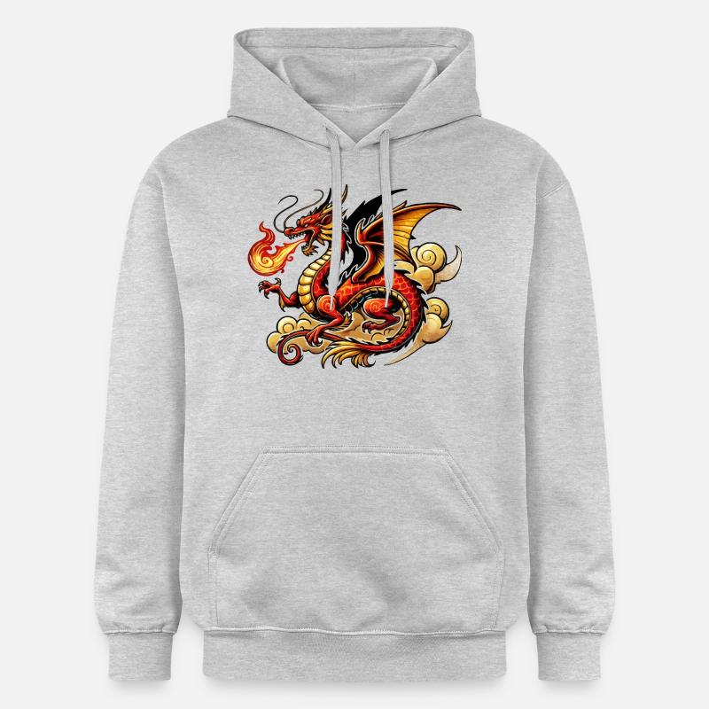 Dragon de Chine - Sweat à capuche Softstyle® Gildan Unisexe - gris clair chiné