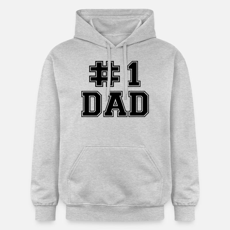 Numer Un papa - Sweat à capuche Softstyle® Gildan Unisexe - gris clair chiné