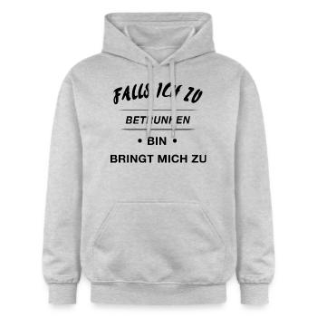 falls ich zu betrunken bin - Gildan Unisex Softstyle® Midweight Hoodie - Hellgrau meliert - Vorne - Liana (172cm) & Jaron (178cm)