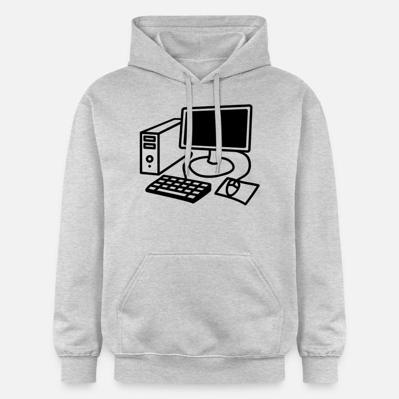 computer_1c - Sweat à capuche Softstyle® Gildan Unisexe - gris clair chiné