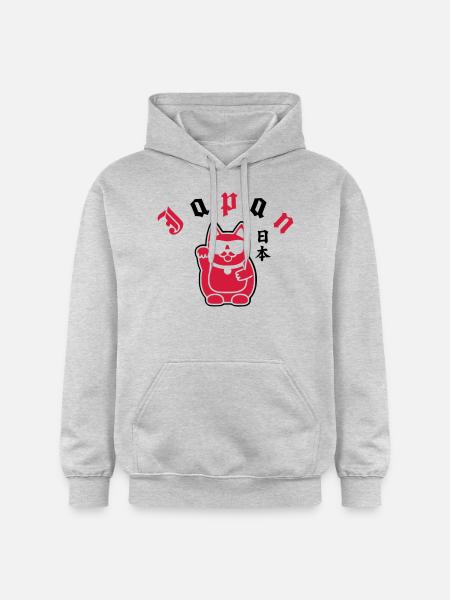 japan cat - Sweat à capuche Softstyle® Gildan Unisexe - gris clair chiné