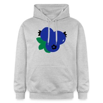 blueberries_fruits - Gildan Unisex Softstyle® Midweight Hoodie - Hellgrau meliert - Vorne - Liana (172cm) & Jaron (178cm)
