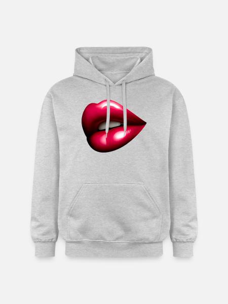Pretty Red Mouth - Red Lip - Gildan Unisex Softstyle® Midweight Hoodie - light heather grey