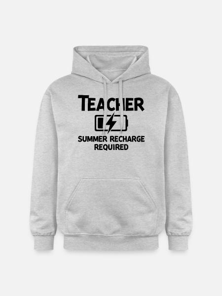 Teacher Summer Recharge Required - Gildan Unisex Softstyle® Midweight Hoodie - light heather grey