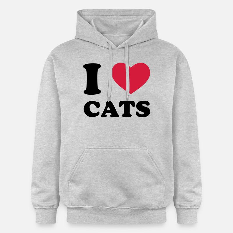 I Love Cats - Sweat à capuche Softstyle® Gildan Unisexe - gris clair chiné