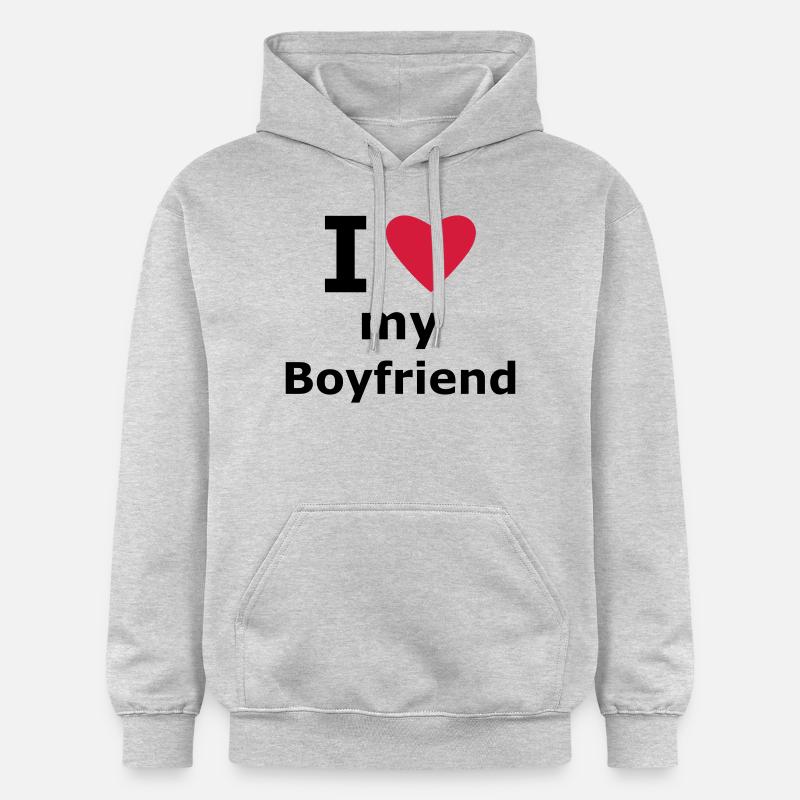 I Love mon mec - Sweat à capuche Softstyle® Gildan Unisexe - gris clair chiné