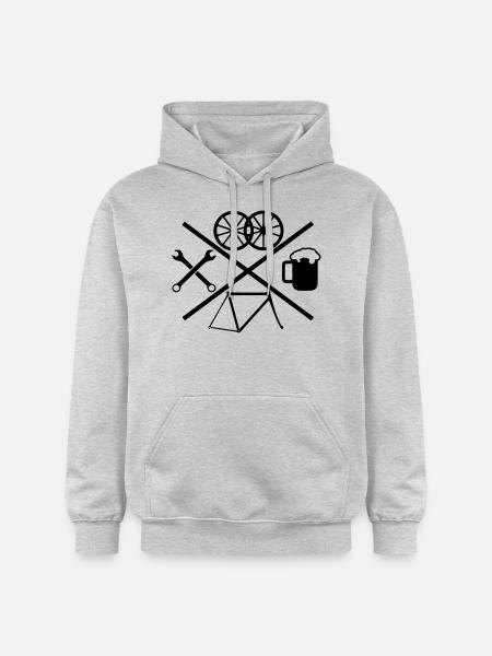 Cross Bike - Gildan Unisex Softstyle® Midweight Hoodie - Hellgrau meliert