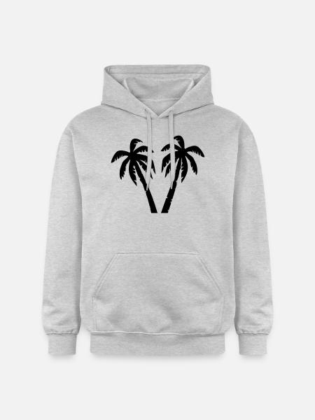 Palmen - Gildan Unisex Softstyle® Midweight Hoodie - Hellgrau meliert