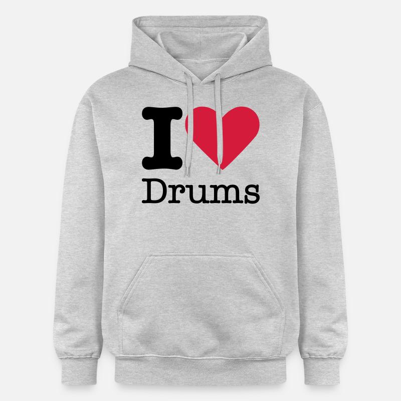 J'aime Drums - Sweat à capuche Softstyle® Gildan Unisexe - gris clair chiné