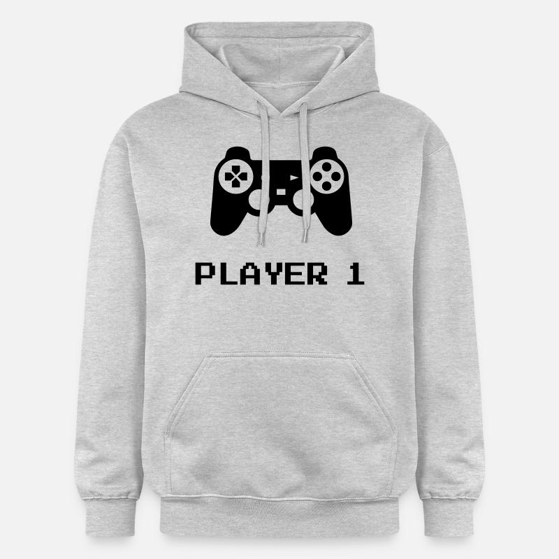 Player 1 - Sweat à capuche Softstyle® Gildan Unisexe - gris clair chiné