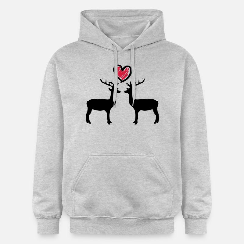hirsch_love_c2 - Sweat à capuche Softstyle® Gildan Unisexe - gris clair chiné