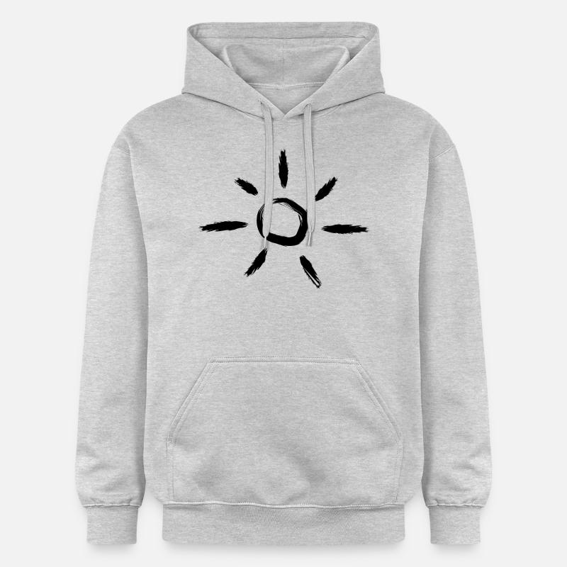 Soleil - noir - Sweat à capuche Softstyle® Gildan Unisexe - gris clair chiné