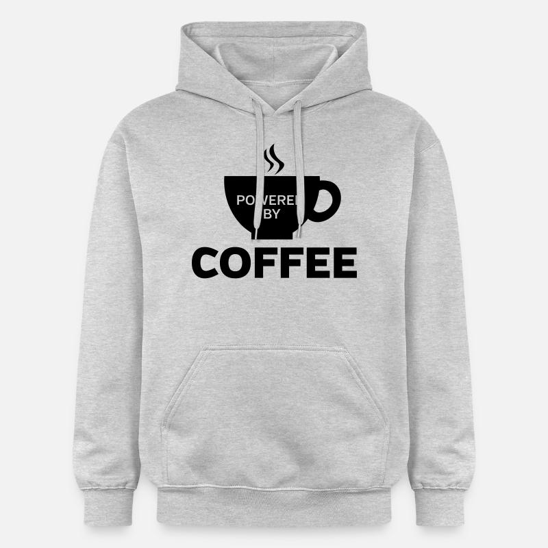 Powered By Coffee - Sweat à capuche Softstyle® Gildan Unisexe - gris clair chiné