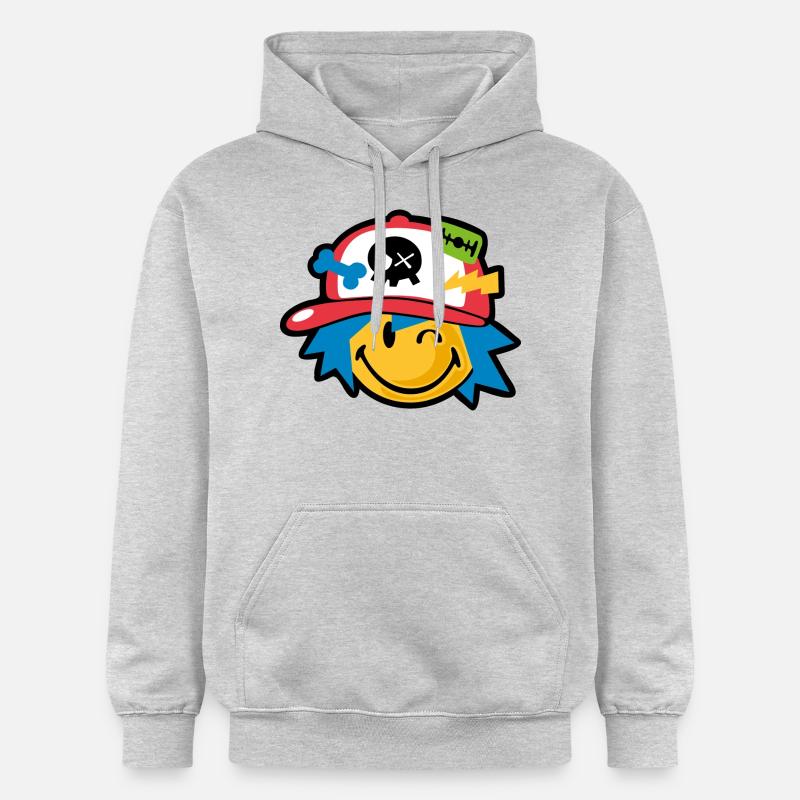 Smiley kawaii boy - Sweat à capuche Softstyle® Gildan Unisexe - gris clair chiné