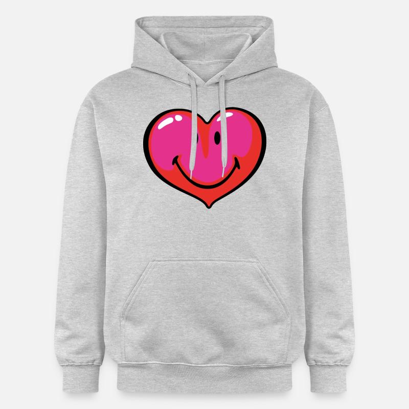 Smiley Heart - Sweat à capuche Softstyle® Gildan Unisexe - gris clair chiné
