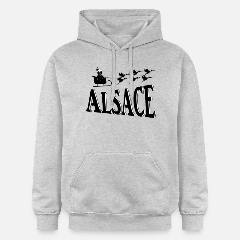 Alsace Cigognes de Noël - Sweat à capuche Softstyle® Gildan Unisexe - gris clair chiné