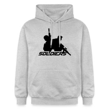 2 Soldats, Équipage, Guerre, Équipe, Liberté, Soldat, Combattant - Sweat à capuche Softstyle® Gildan Unisexe - gris clair chiné - Devant - Liana (172cm) & Jaron (178cm)