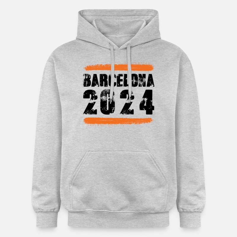 L’équipe de Barcelone 2024 - Sweat à capuche Softstyle® Gildan Unisexe - gris clair chiné
