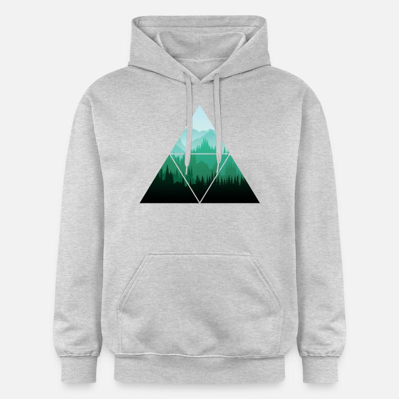 Arbre Triangle Forêt - Sweat à capuche Softstyle® Gildan Unisexe - gris clair chiné