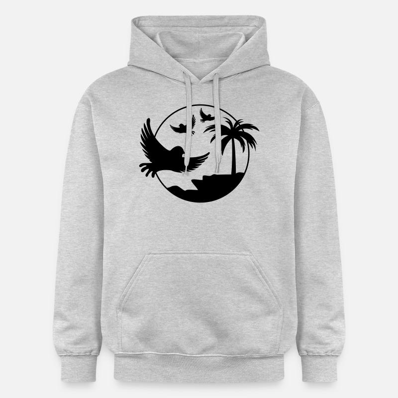 Oiseaux de paradis - Sweat à capuche Softstyle® Gildan Unisexe - gris clair chiné