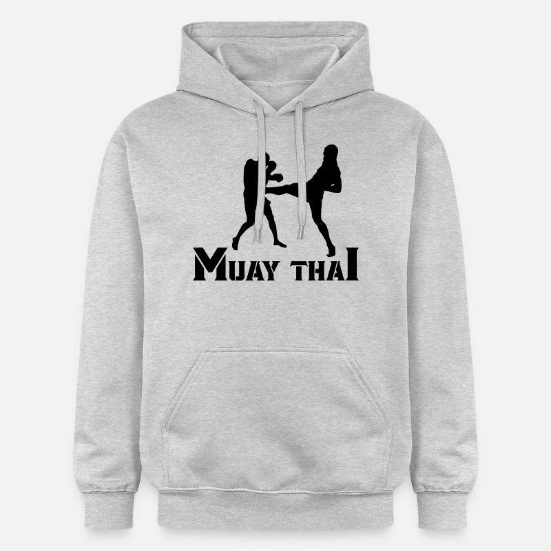 Muay Thaï - Sweat à capuche Softstyle® Gildan Unisexe - gris clair chiné
