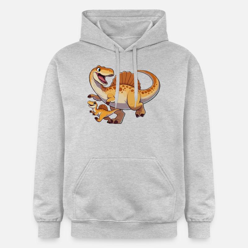 Spinosaurus mère et enfant - Sweat à capuche Softstyle® Gildan Unisexe - gris clair chiné