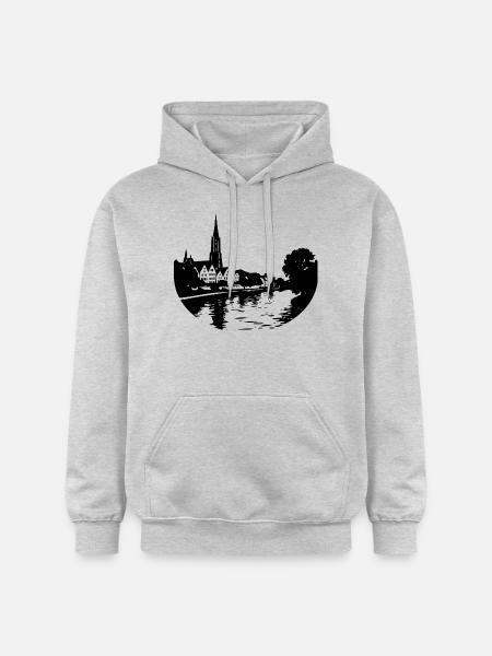 Danube in Ulm - Gildan Unisex Softstyle® Midweight Hoodie - light heather grey