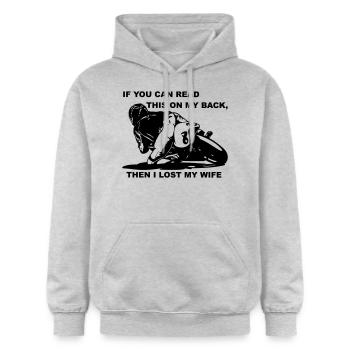 Motorrad Bike Biker Rocker Enduro Sport - Gildan Unisex Softstyle® Midweight Hoodie - Hellgrau meliert - Vorne - Liana (172cm) & Jaron (178cm)