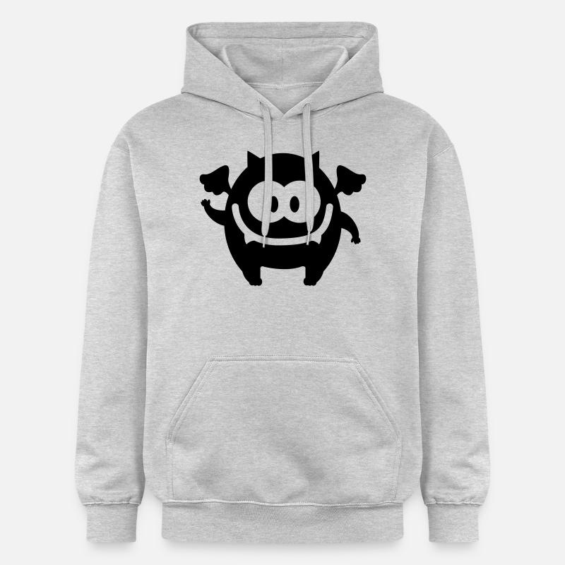 Monsterchen - Line - Sweat à capuche Softstyle® Gildan Unisexe - gris clair chiné