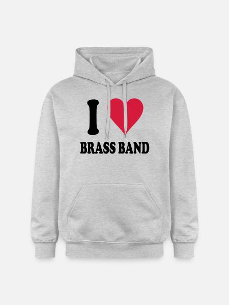 I love Brass Band - Gildan Unisex Softstyle® Midweight Hoodie - light heather grey