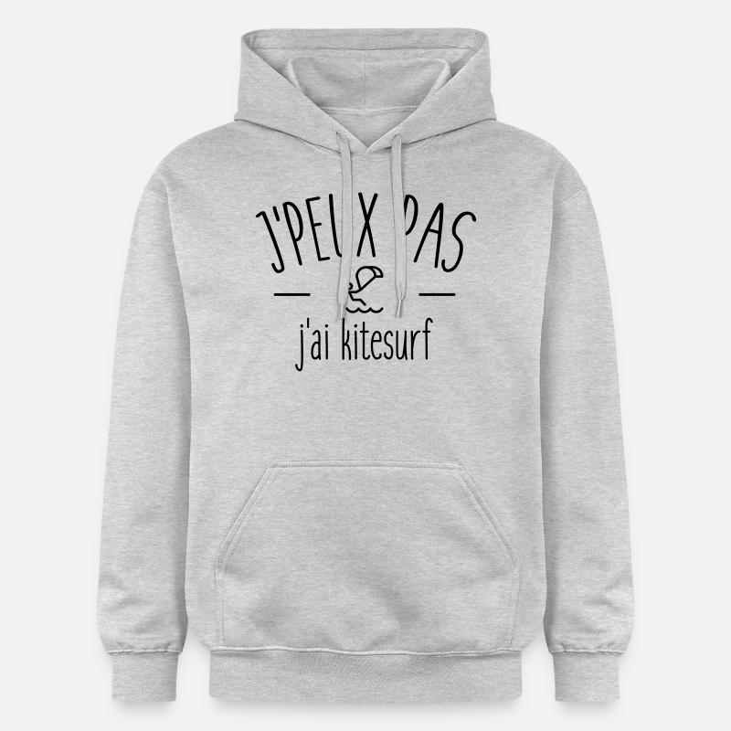 Je peux pas j'ai kitesurf - Sweat à capuche Softstyle® Gildan Unisexe - gris clair chiné