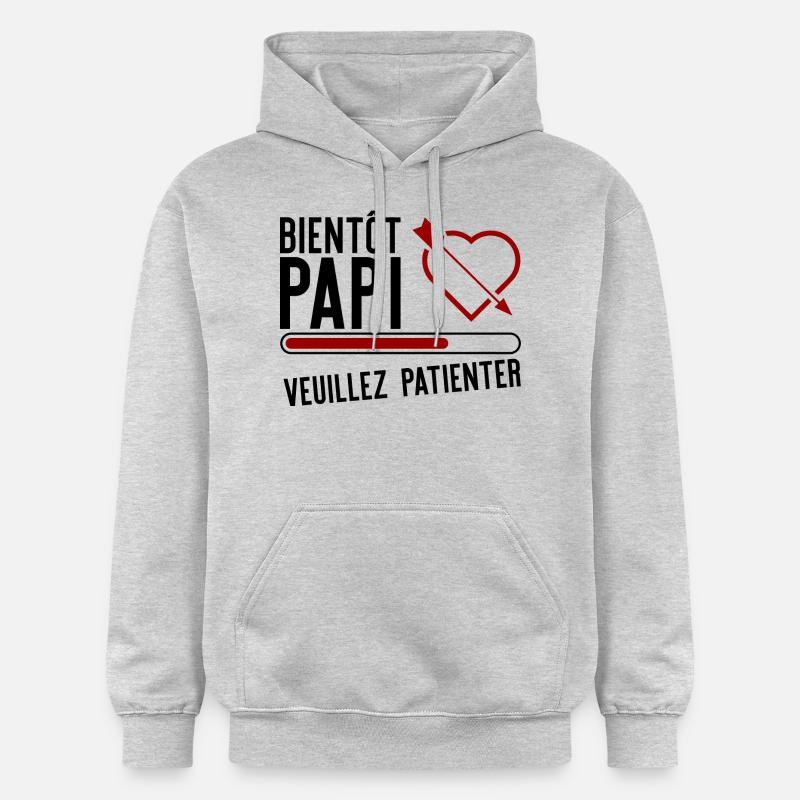 Bientôt papi t-shirt cadeau papy - Sweat à capuche Softstyle® Gildan Unisexe - gris clair chiné