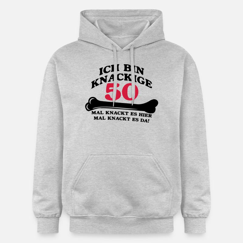 Anniversaire - je suis Crunchy 50 - Sweat à capuche Softstyle® Gildan Unisexe - gris clair chiné
