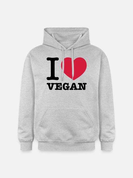 I love vegan - Gildan Unisex Softstyle® Midweight Hoodie - light heather grey